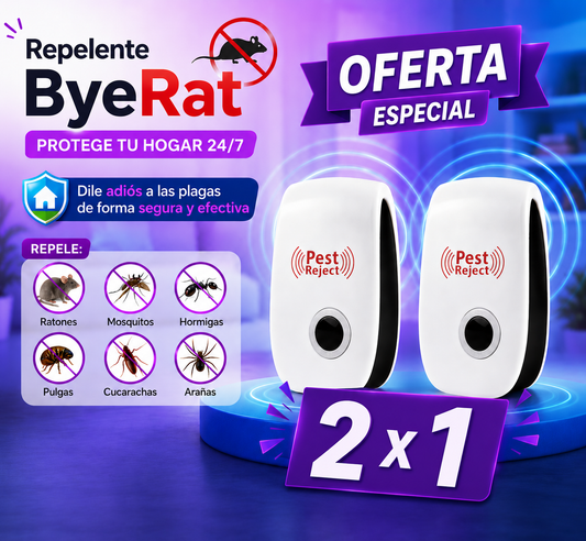 ByeRat - REPELENTE ELÉCTRICO PARA RATONES E INSECTOS -  Oferta 2x1